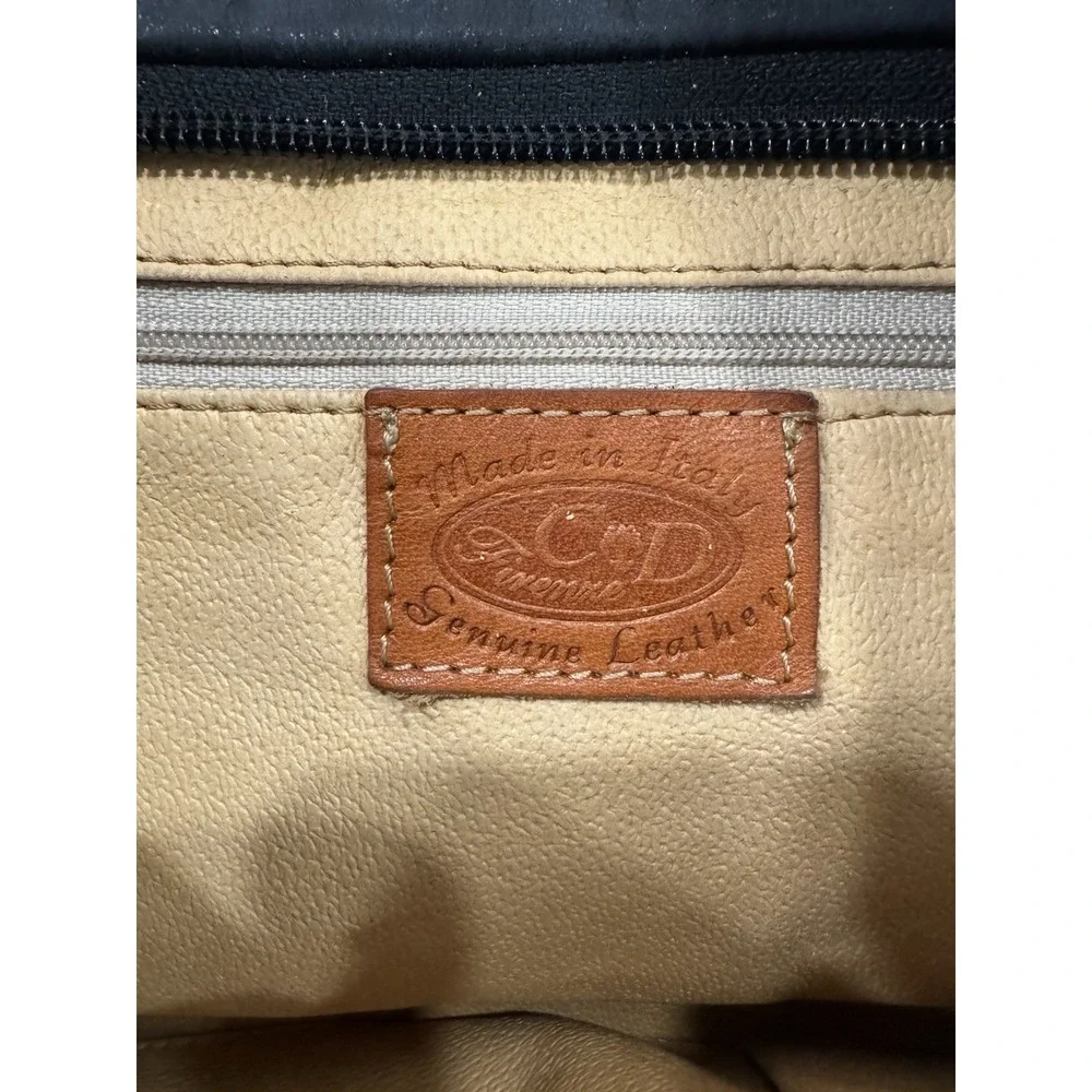 Rock/Boho/CD Firenze /Made In Italy genuine Leather silver grommets Handbag